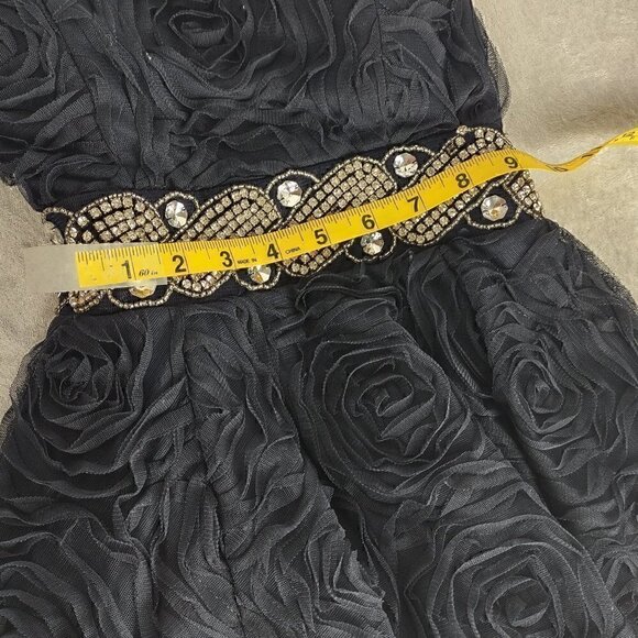 Trixxi Halter Look Rhinestone Embellished Blue Formal/Prom/Wedding Dress Size 1 - Picture 8 of 14